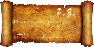 Prinz Zaránd névjegykártya
